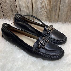 Michael Kors black leather shoes flats loafers